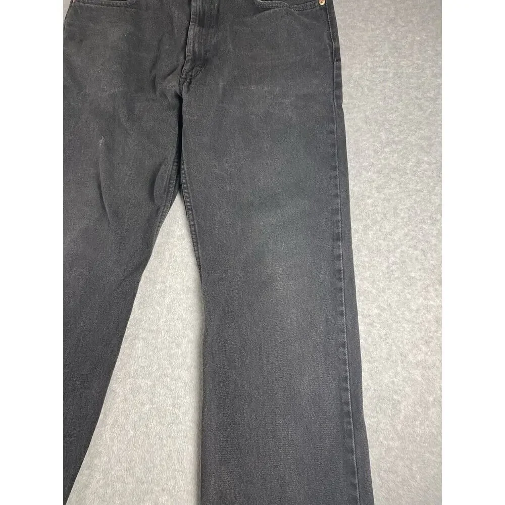 Levis 505 Jeans Adult 36x32 Black Denim Regular Fit Straight Leg Distressed
